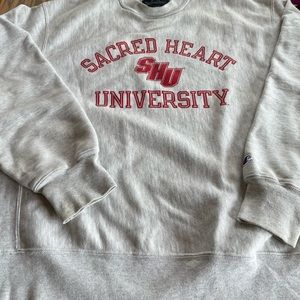 Gray Champion previously worn Sacred Heart crew neck sweatshirt large